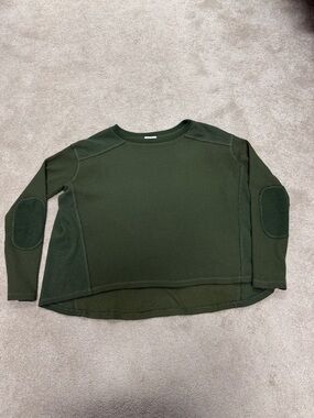 Pink Lily Oversized Olive Green Waffle Knit Top